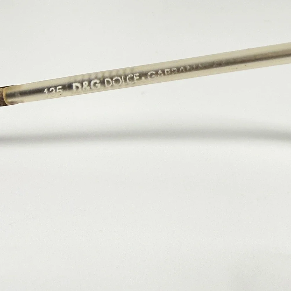 D&G Dolce & Gabbana 4059‎ 700 135 Gold Metal Rectangle Eyeglasses Frames Vintage